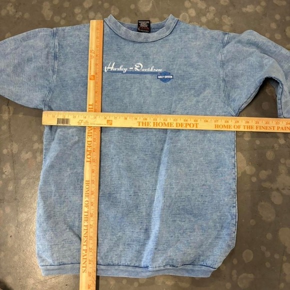 Vintage 90's Harley Davidson Chicago Faded Blue Crewneck Sweatshirt Size Medium - Picture 5 of 5